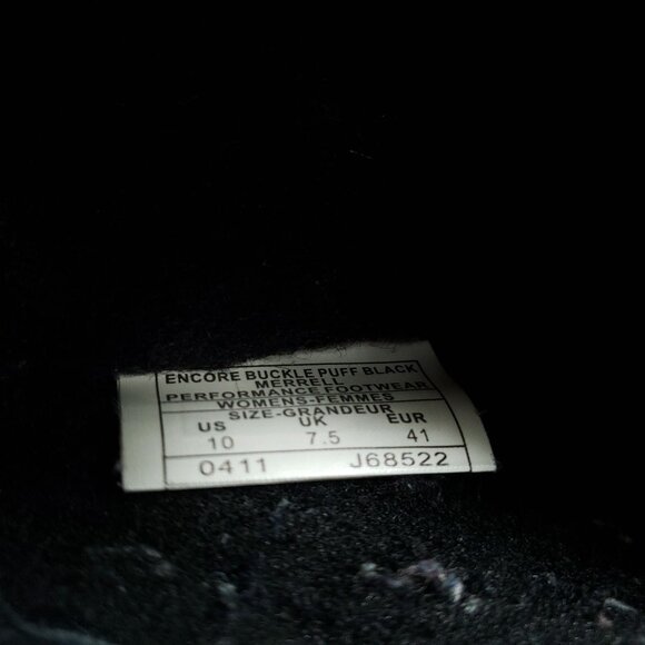 Merrell Encore Womens Size 10 Buckle Puff Black Mules - Picture 9 of 9